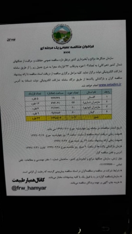 فراخوان مناقصه عمومی حفاظت و مراقبت از جنگلهای شمال کشور (هیرکانی)